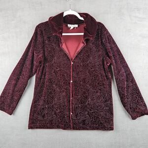 Vintage Y2k Velvet Beaded Whimsigoth  Romantic Fairy Grunge Button Front Jacket